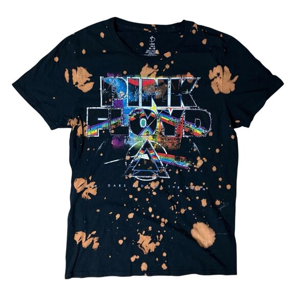 Pink Floyd T-Shirt Mens Black The Dark Side Of The Moon Bleached Distressed Sz M - Picture 2 of 8